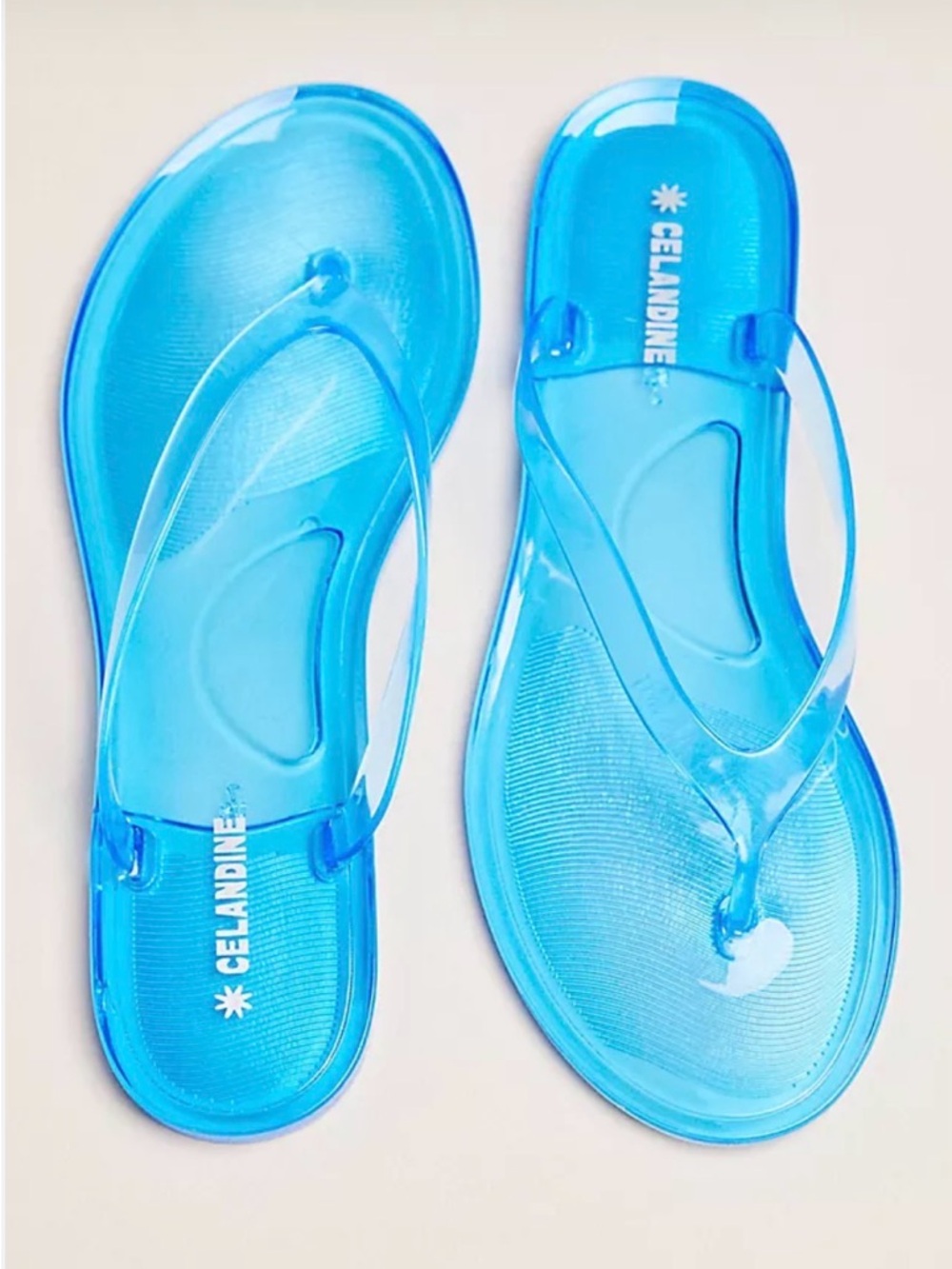 Anthropologie Women’s Blue Celandine Jelly Flip Flops Sandals NWT 9